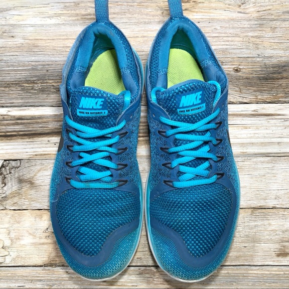 Nike Free Run Distance 2 Blue Athletic Shoes Women - Picture 3 of 7